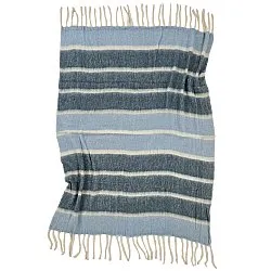 Plaid en mélange de laine - Charlotte (bleu)