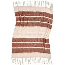 Plaid en mélange de laine - Charlotte (rose)