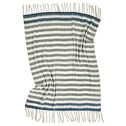 Plaid en mélange de laine - Monica (bleu)