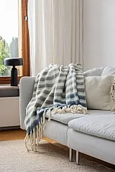 Plaid en mélange de laine - Monica (bleu)