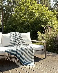 Plaid en mélange de laine - Monica (bleu)
