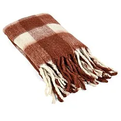 Plaid en mélange de laine - Phoebe (rose)
