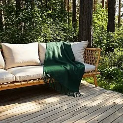 Plaid en mélange de laine - Samantha (vert)