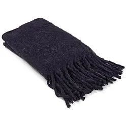 Plaid en mélange de laine - Samantha (noir)