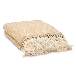 Plaids - Plaid en coton - Denisa Fishbone (beige/blanc)