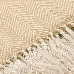 Plaids - Plaid en coton - Denisa Fishbone (beige/blanc)