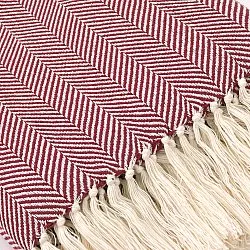 Plaids - Plaid en coton - Denisa Fishbone (rouge/blanc)