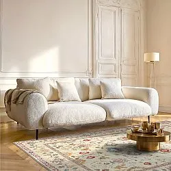 Tapis tissé à plat - Adira (gris/rose)