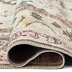 Tapis tissé à plat - Adira (gris/rose)