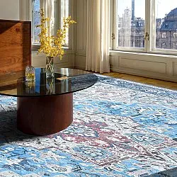 Tapis tissé à plat - Birjand (bleu)