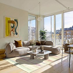 Tapis tissé à plat - Delara (beige/multicolore)