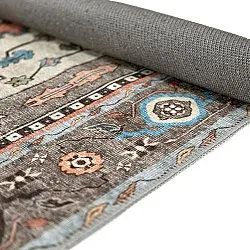 Tapis tissé à plat - Kordava (gris/rouge)
