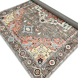 Tapis tissé à plat - Kordava (gris/rouge)
