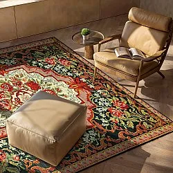 Tapis tissé à plat - Masarida (noir/multi)