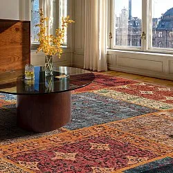 Tapis tissé à plat - Myrina (rouge/multicolore)