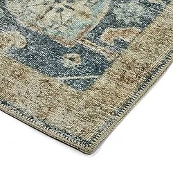 Tapis tissé à plat - Noura (bleu)