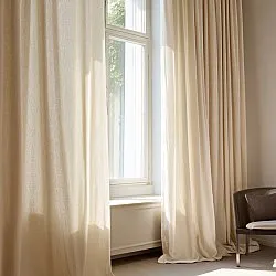 Rideaux - Rideau imitation lin Andrada (marron)