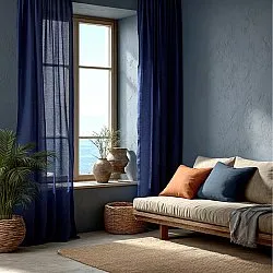 Rideaux - Rideau en lin Cosmina (bleu)
