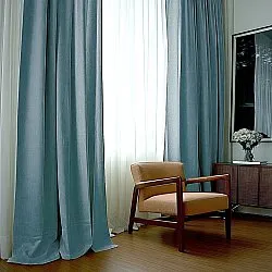 Rideaux - Rideau en lin Melania (turquoise foncé)
