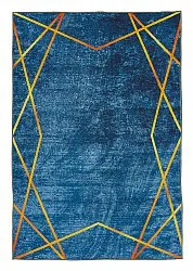 Tapis Wilton - Zaros (bleu/doré)