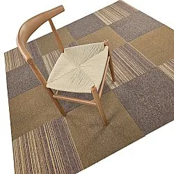 Moquette - Almeria Dalles textiles 24 unités (marron à rayures irrégulières)