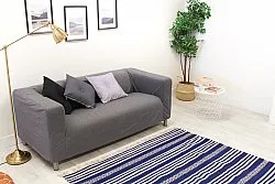 Tapis en patchwork - Ystad (bleu)