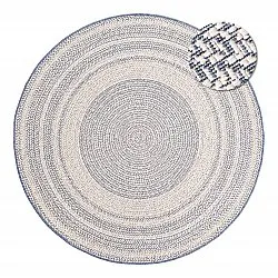 Tapis rond - Indoor/Outdoor Angus (bleu)
