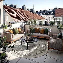 Tapis rond - Indoor/Outdoor Malcolm (gris)