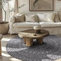 Tapis rond - Brussels Diamond (gris)