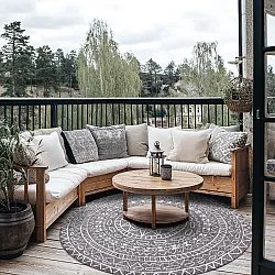 Tapis rond - Brussels Diamond (gris)