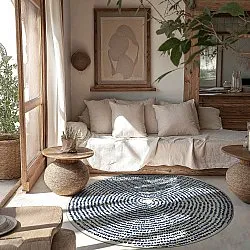 Tapis rond - Brussels Swirl (bleu)