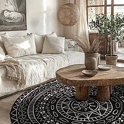 Tapis rond - Brussels Diamond (noir)
