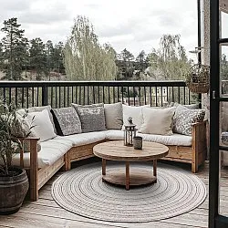 Tapis rond - Brussels Weave (gris)
