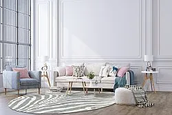 Tapis rond - Zèbre