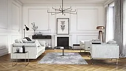 Tapis Wilton - Santi (gris/blanc)