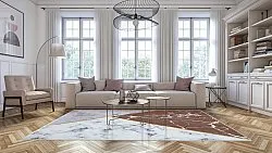 Tapis Wilton - Savino (gris/blanc/marron)