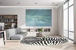 Tapis rond - Zebra (noir/blanc)