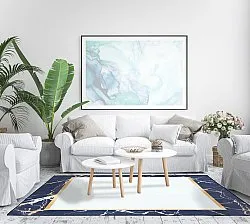 Tapis Wilton - Cerasia (bleu foncé/blanc/doré)