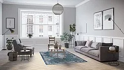 Tapis Wilton - Santi (bleu/beige)