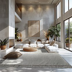 Tapis shaggy - Alba Natural Cotton Shaggy (blanc)