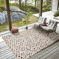 Tapis à poils longs - Litton Natural Cotton Shaggy (beige/multicolore)