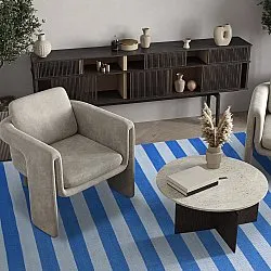 Tapis en coton - Nilo (bleu)