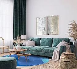 Tapis rond - Asti (bleu)