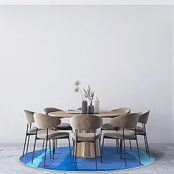 Tapis rond - Asti (bleu)