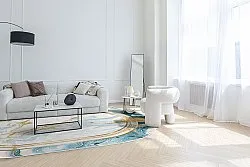 Tapis ovale - Emery (bleu)