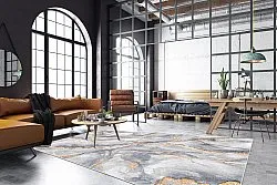 Tapis Wilton - Genova (gris/blanc/doré)