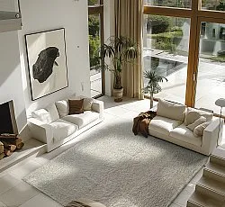 Tapis à poils longs - Sion Natural Cotton Shaggy (blanc cassé)
