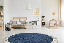 Tapis rond - Dallas (bleu)