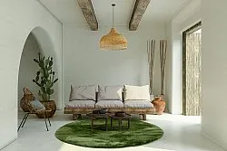 Tapis ronds - Aranga Super Soft Fur (vert olive)
