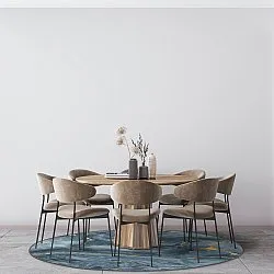 Tapis rond - Storm (bleu/doré)